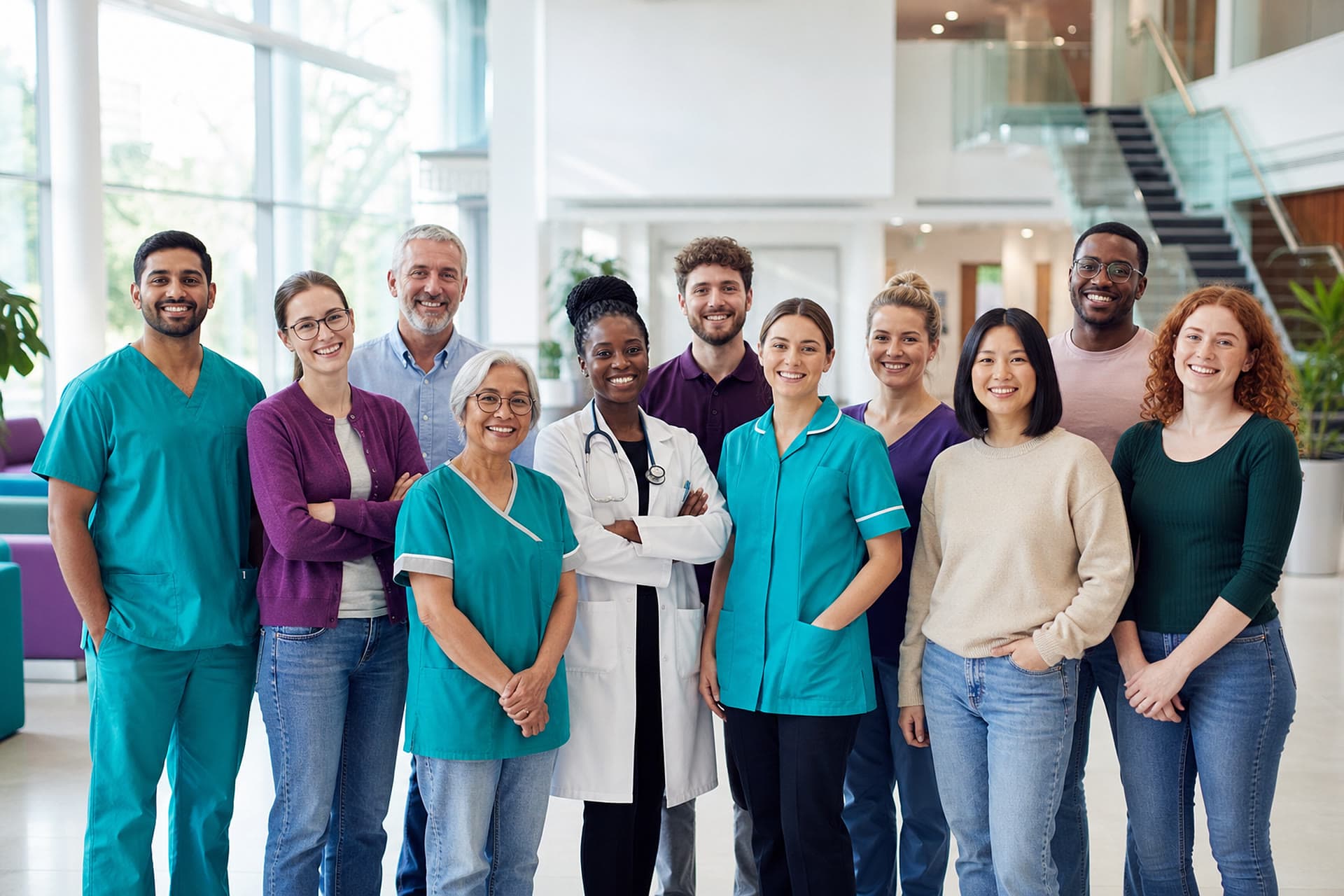 Das Team von CR3ATE: Pflegekräfte, Ärztinnen, Erzieher und Verwaltung